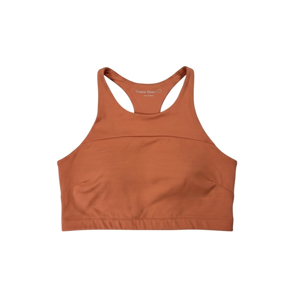 Outdoor Voices High Neck Sports Bra Women Large Terracotta EUC Racerback Active